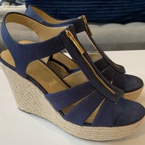 Michael Kors Navy Blue Wedges
